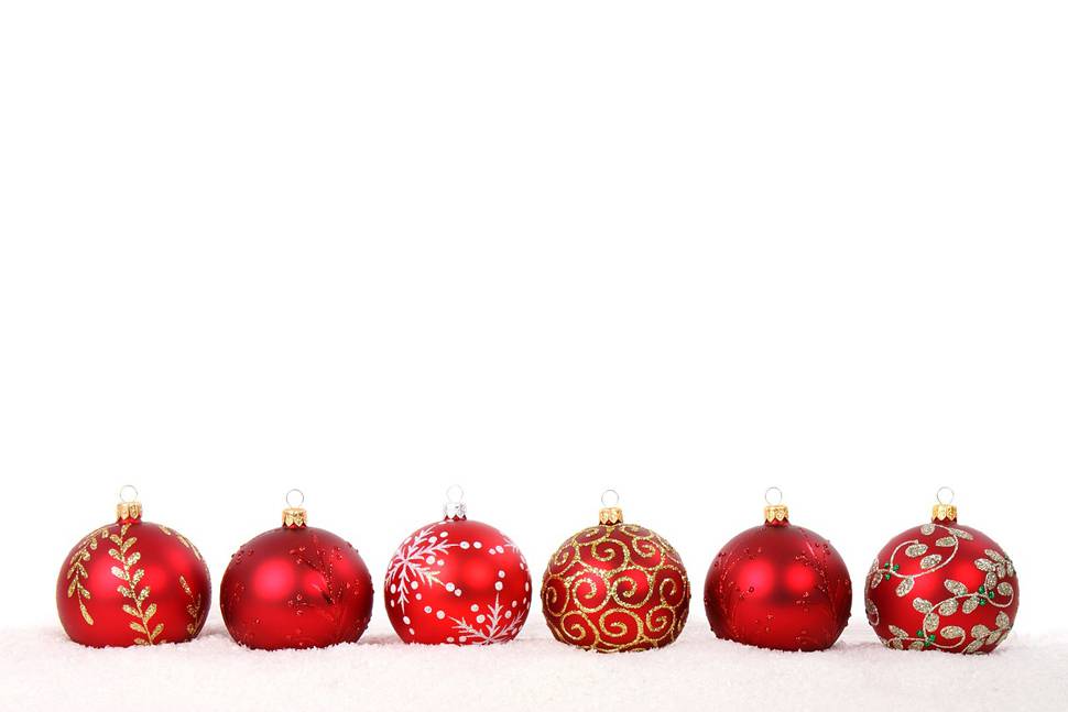 横並びのクリスマスボールの高級感ある写真